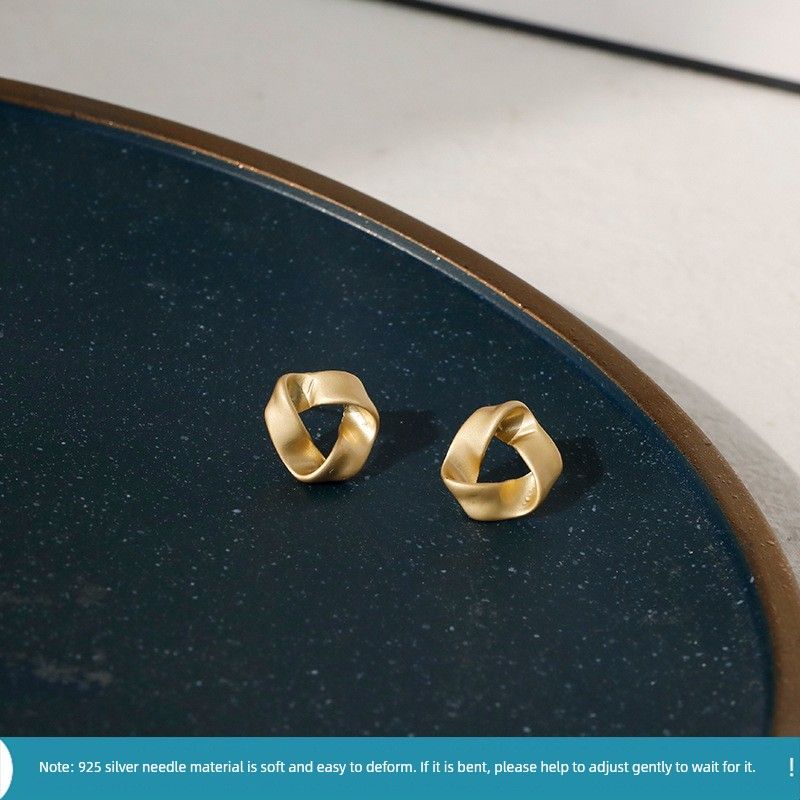 Fashion Retro Metal Geometry Silver Stud Earrings Women's 2023 Earrings Cold Wind Fancy Graceful Earrings