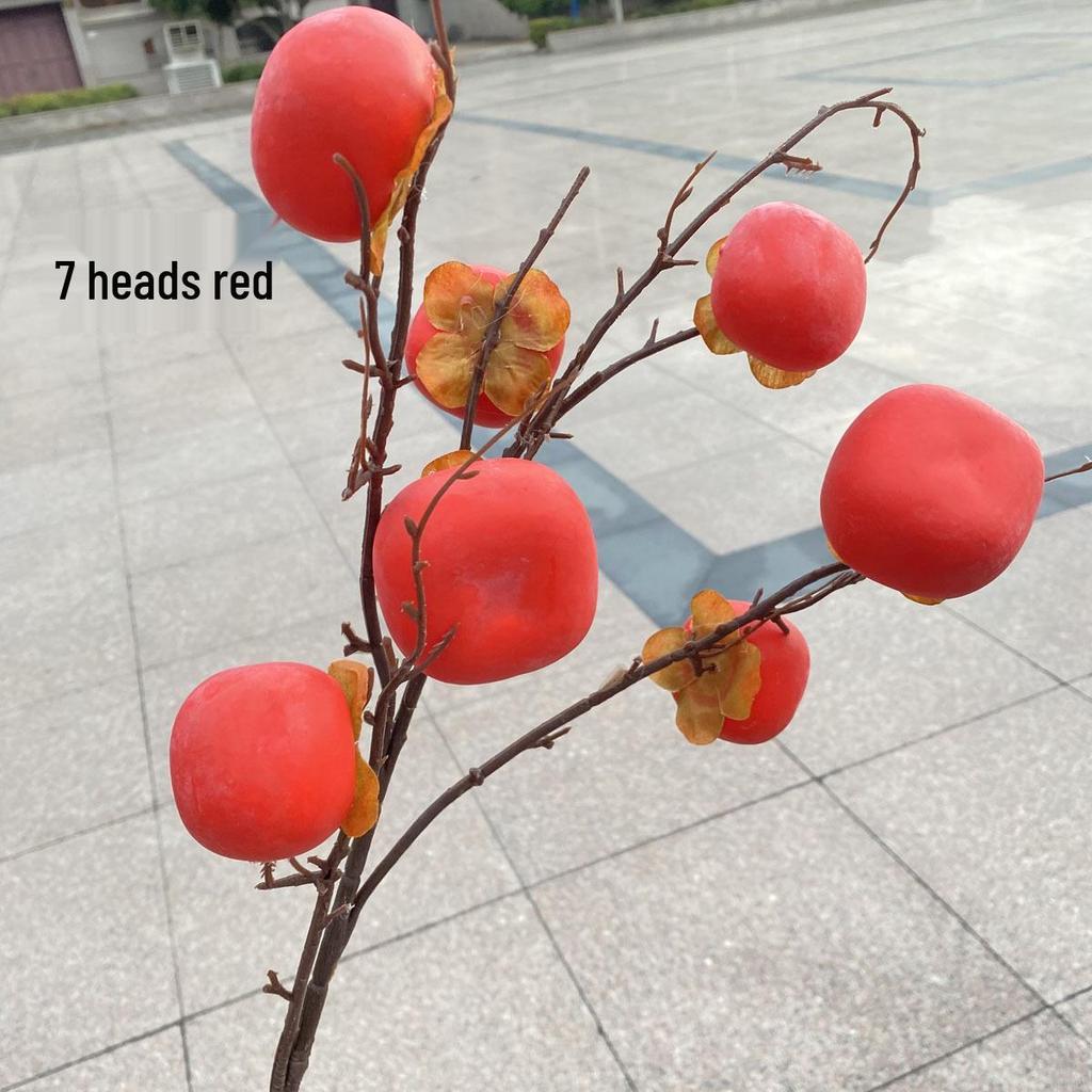 9-Head Faux Persimmon Berry Foam Home Decor Ornaments