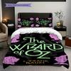 1PC The Wizard of Oz Pattern Bedding Quilt Set Quilt Cover Pillowcase Home Decoration Birthday Gift (1 * Duvet Cover + 2 * Pillowcase, Without Core)