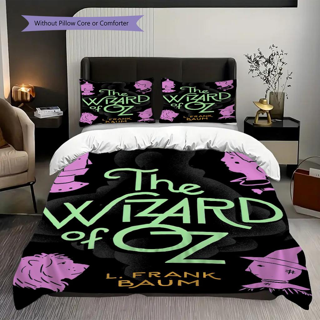 1PC The Wizard of Oz Pattern Bedding Quilt Set Quilt Cover Pillowcase Home Decoration Birthday Gift (1 * Duvet Cover + 2 * Pillowcase, Without Core)