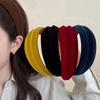 Buntes Samt-Breitstirnband für Damen Modisches Haaraccessoire zum Gesichtswaschen Ausgehen Mädchen INS Lässiges Kopfband zur Gesichtsverschmälerung
