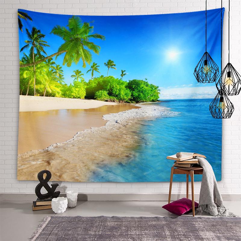 

Природные пейзажи Эстетический гобелен Закат Вечерний пляжный пейзаж Художественный настенный гобелен Общежитие Спальня Украшение дома 100X75CM