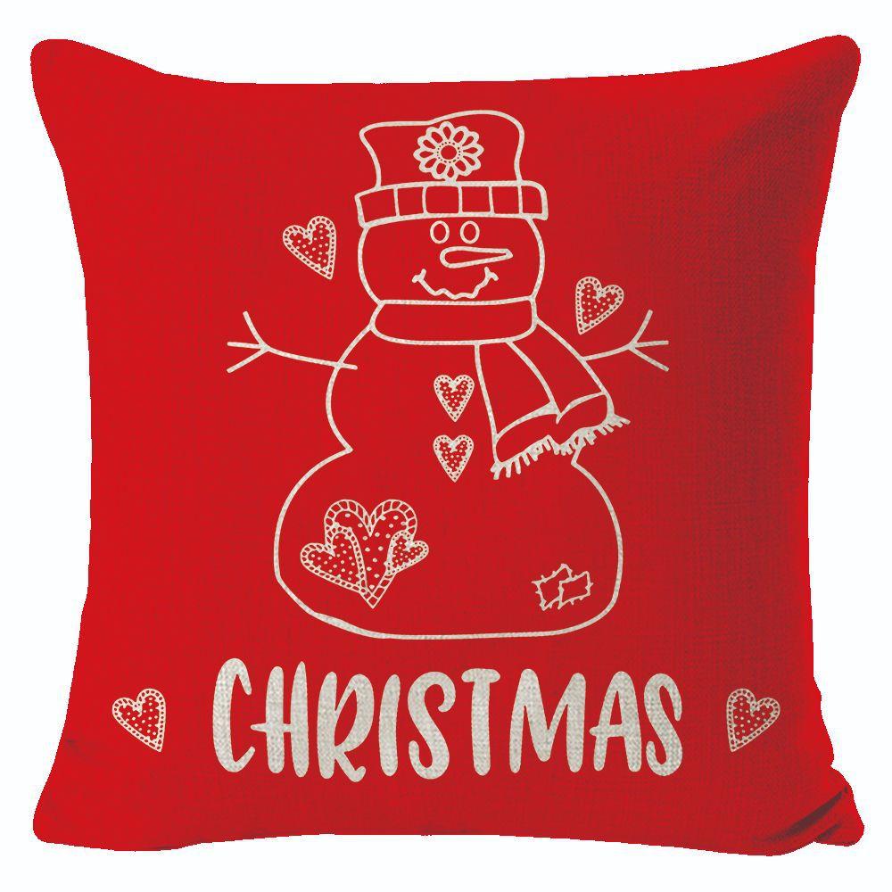 New Christmas Linen Pillow Cover Simple Sofa Pillow Home Printed Cushion Cover