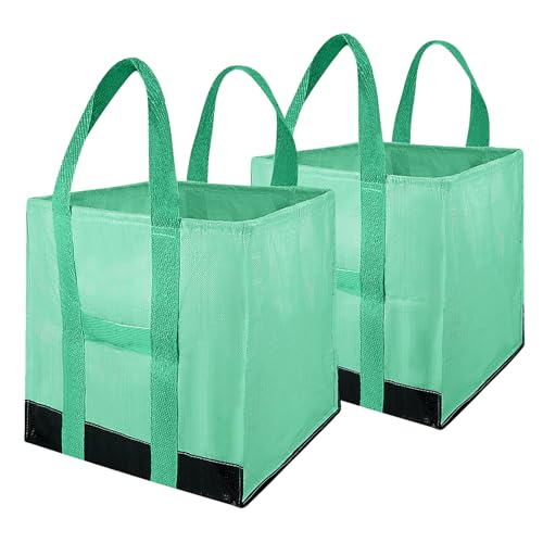 

Vevesoas Garden Bags, 2-Pack, Large Capacity 64L (Size: 40 x 40 x 40 cm), Large Leaf Bag, with Handles, Self-Standing, Foldable, Reusable, Eco-Friendl