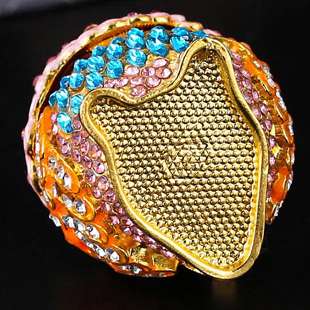 Crystals Covered Owl Inspired Jewelry Storage Case Sturdy Metal Construction for Earring Collections