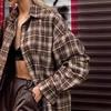 Spring New Retro Plaid Shirt Women's Long Design Fashionable Loose Top