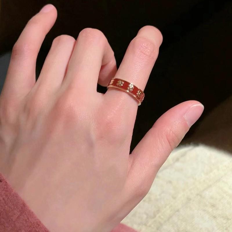 Ring Fashionable Copper With Unique Blue Enamel Finish For Womens Everyday Wear