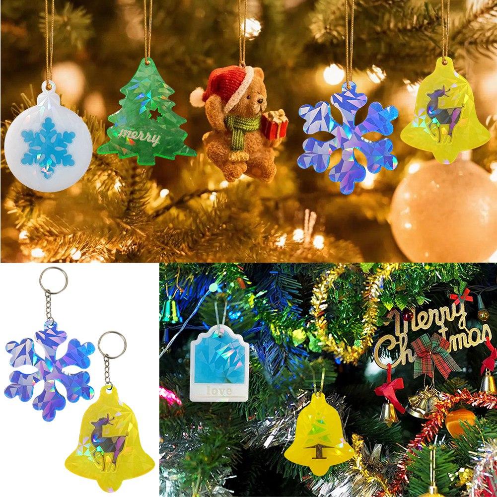 Holographic Christmas Silicone Mold Christmas Silicone Mold DIY Pendant For Christmas Decoration , A