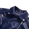 Kunstlederjacke für Damen, Umlegekragen, diagonaler Reißverschluss, PU-Moto-Biker-Mantel, lässige kurze Oberbekleidung für Herbst und Frühling