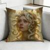 GGreek Mythology Art Medusa Square DoubleSided Printed Pillow Case Bedroom Bedside Pillow Sofa Cushion Cover Gift