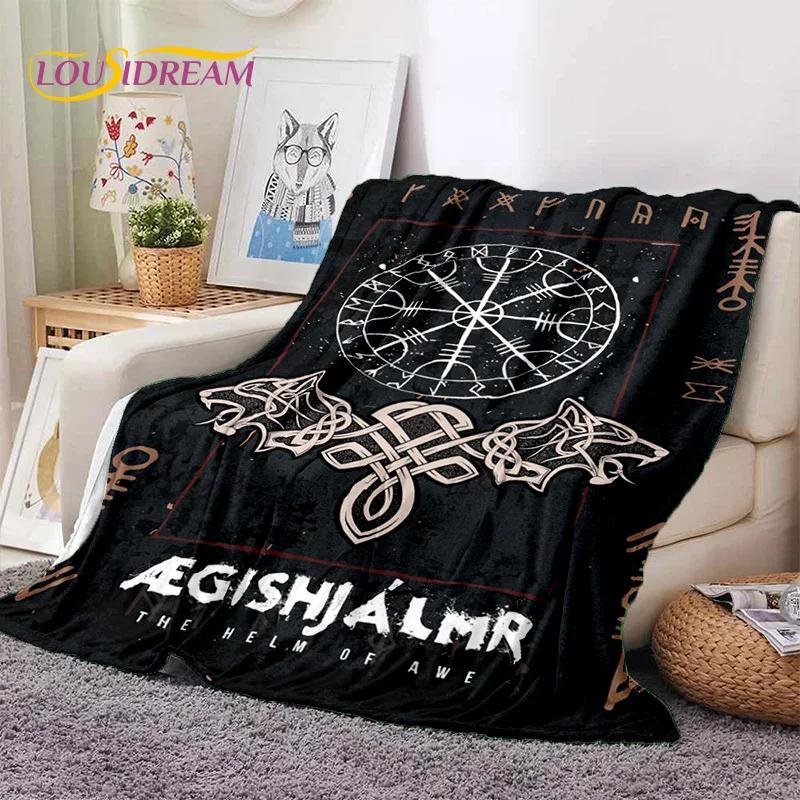 Nordic Viking Odin Valhalla Valknut Soft Blankets,Keep Warm Throw Blanket Comfortable Blanket for Picnic Beds Sofa Home Bedroom