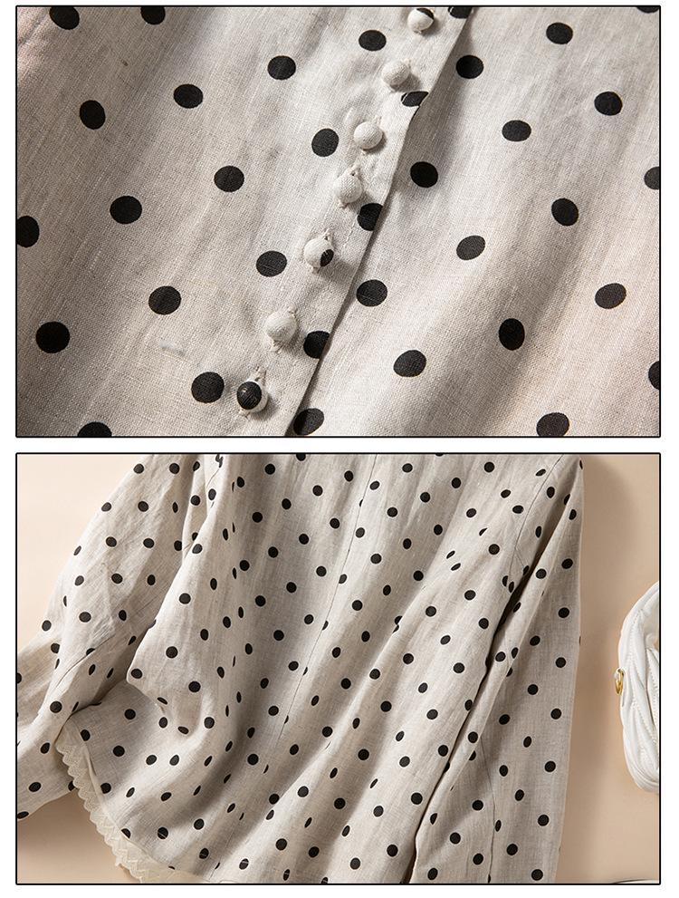 Women's Retro Polka Dot Loose Cardigan - Plus Size Long Sleeve Casual Top
