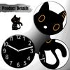 Cat Shape Bedroom Clock Decorative Cartoon Animal Acrylic Silent Modern Art Ornament Suitable
