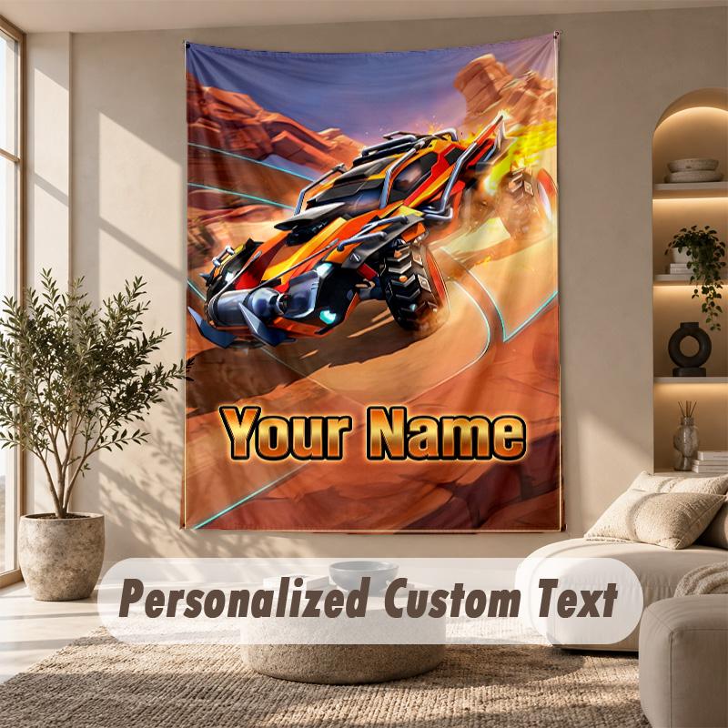 Arazzo Rocket League, Testo Personalizzato Personalizzato, Arazzo da Appendere a Parete per Soggiorno Decorazione Murale per la Casa