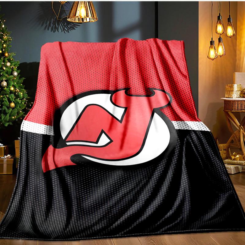 Jersey Devils Logo Blanket Flannel Throw for Sofa, Indoor, Camping, Living Room, Office, Chair, And Bed Soft Birthday Gift