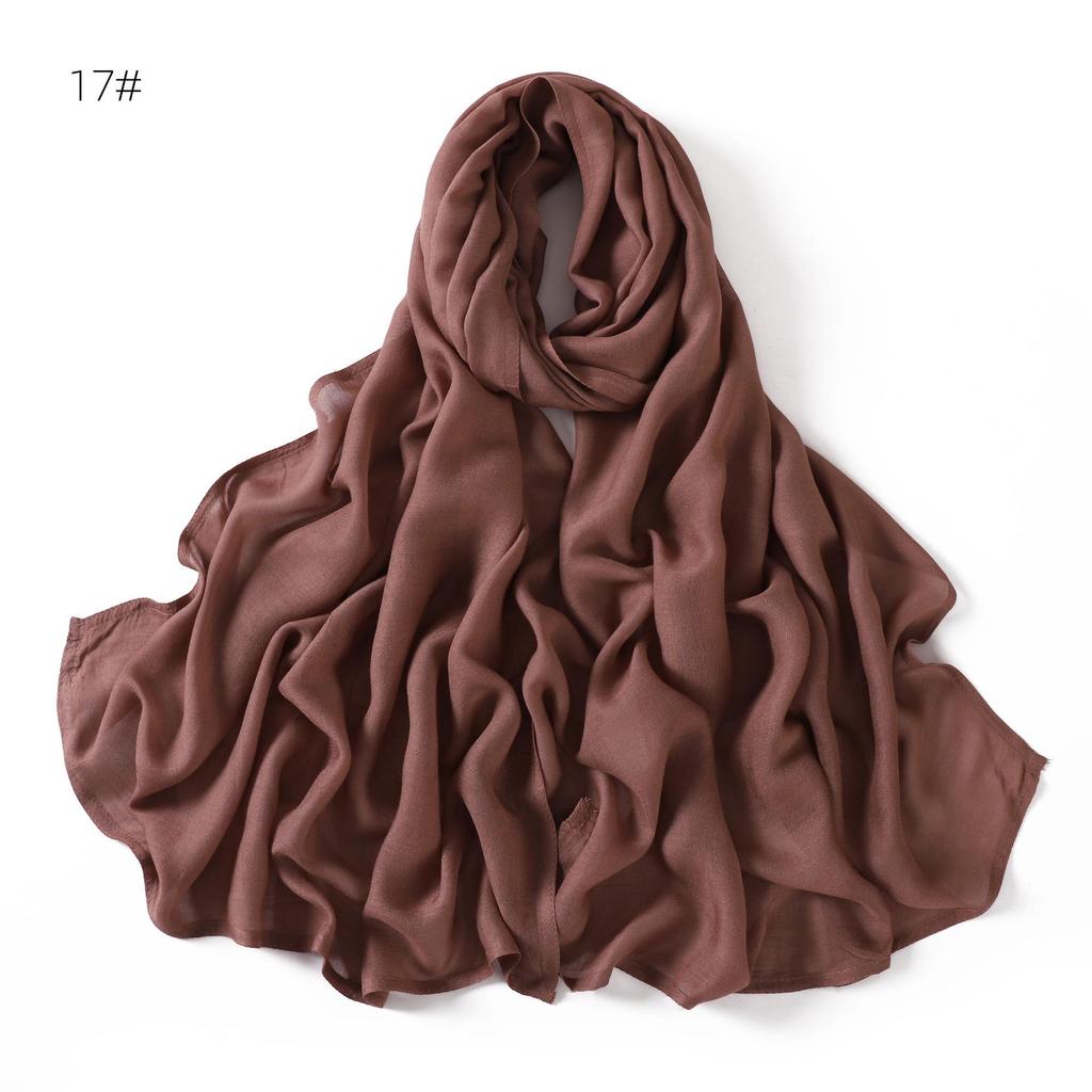Miękki Modalowy Szal Szal z Szerokim Brzegiem w Jednolitym Kolorze Oddychający (70 x 175 CM)