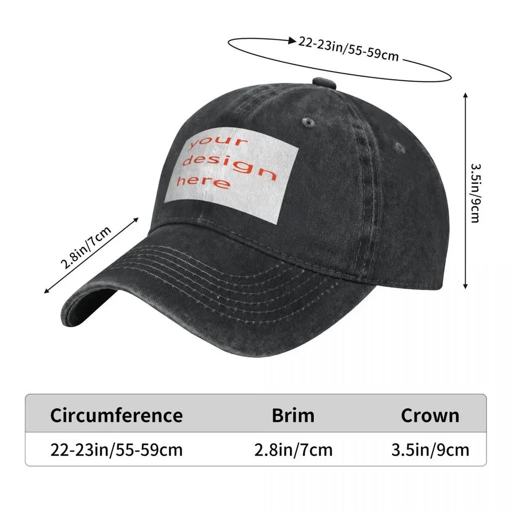 Customized Your OWN Design Baseball Caps Fashion Distressed Washed DIY Photo or Logo Picture Men Women Outdoor Golf Caps Hat