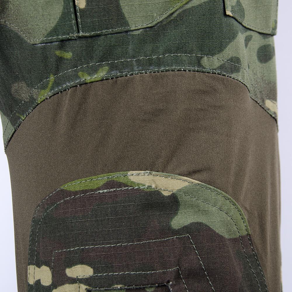 Zöld multikamerás terepszínű Airsoft hadsereg katonai egyenruha Balaclava taktikai nadrág térdvédővel