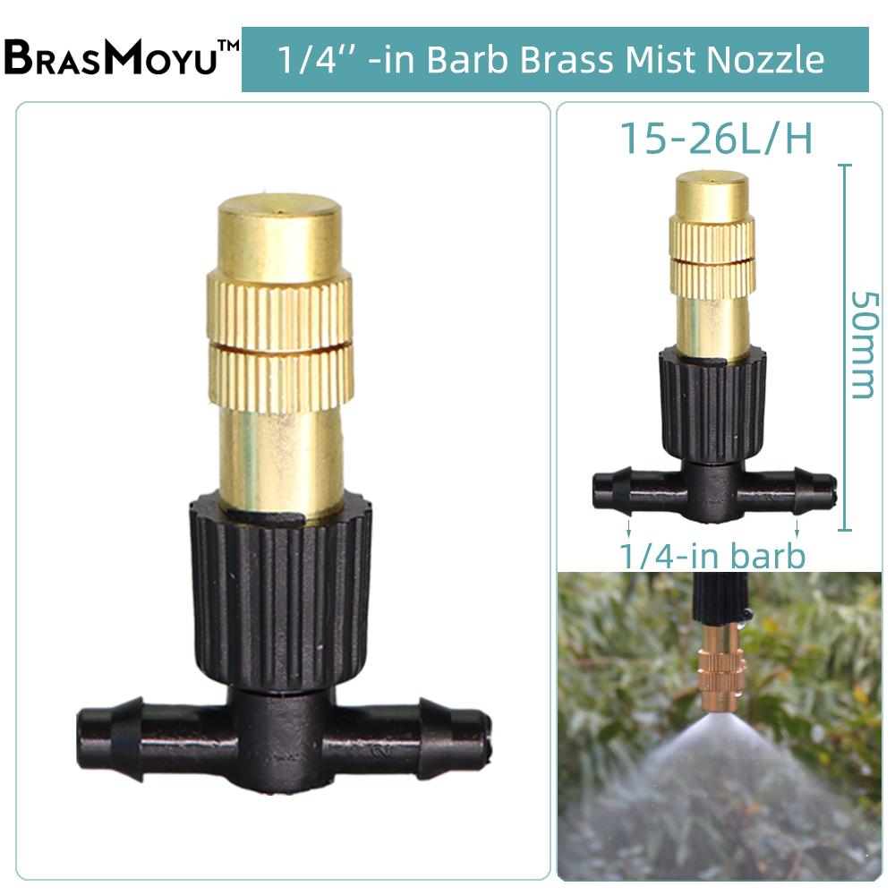 10-100PCS 6 Types of Micro Drip Irrigation Misting Brass Nozzle Garden Spray Cooling Parts Copper Sprinkler 1/4'' Barb