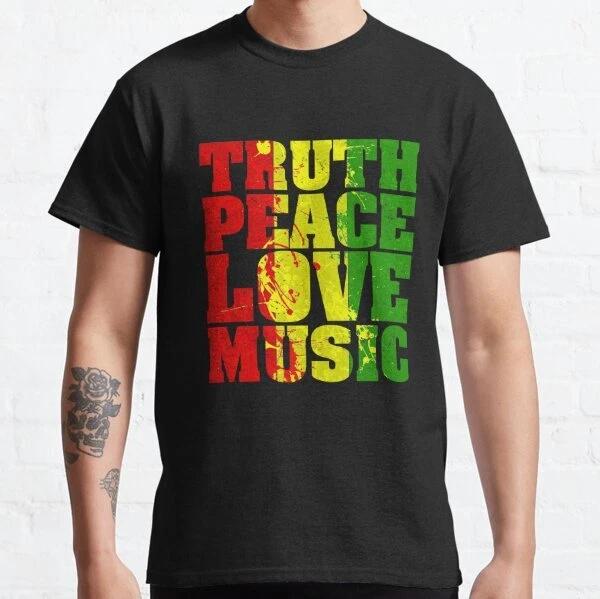 Truth, Peace, Love, Music Retro Vintage Gift Classic T-Shirt S-3XL S