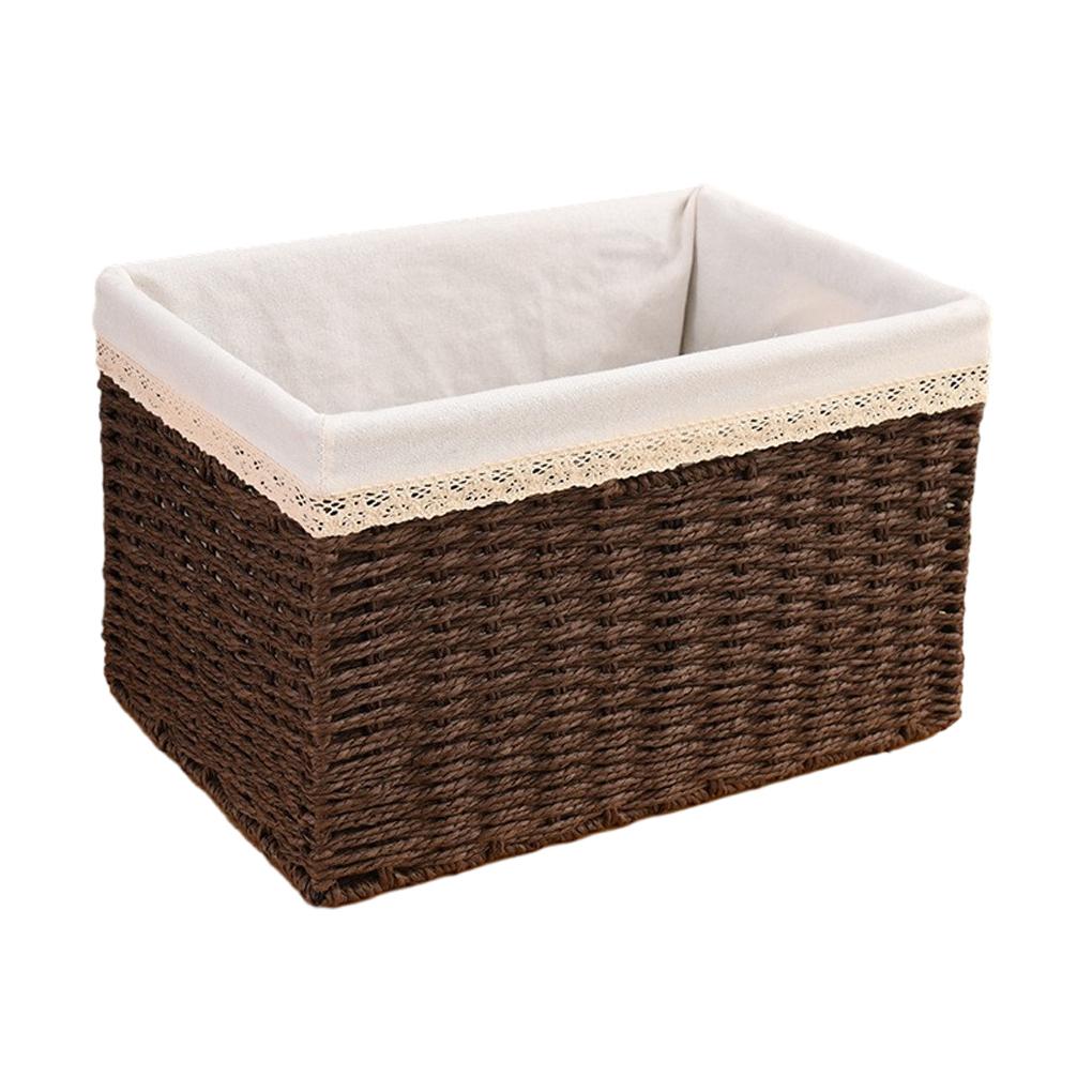 Carefully Handcrafted Rattan Storage Basket - Durable Friendly Woven Desktop Organizing Convenient Rattan Sorting