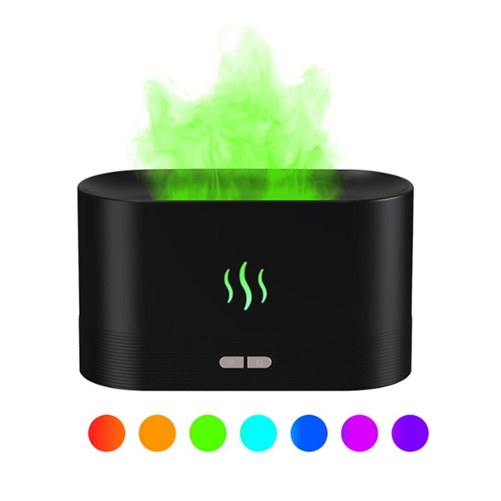 Mini Air Humidifier USB 3D Flame Cool Mist Silent Colorful Essential Oil Auto Shut Off for Bedroom Home Decor Travel SPA Dorm