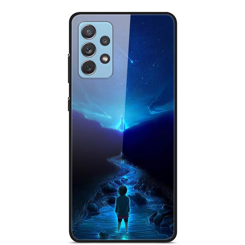 For Samsung A52 A72 2021 Case Hard Tempered Glass Case Back Cover For Samsung Galaxy A52 A72 A 52 A 72 Case Protective Bumper