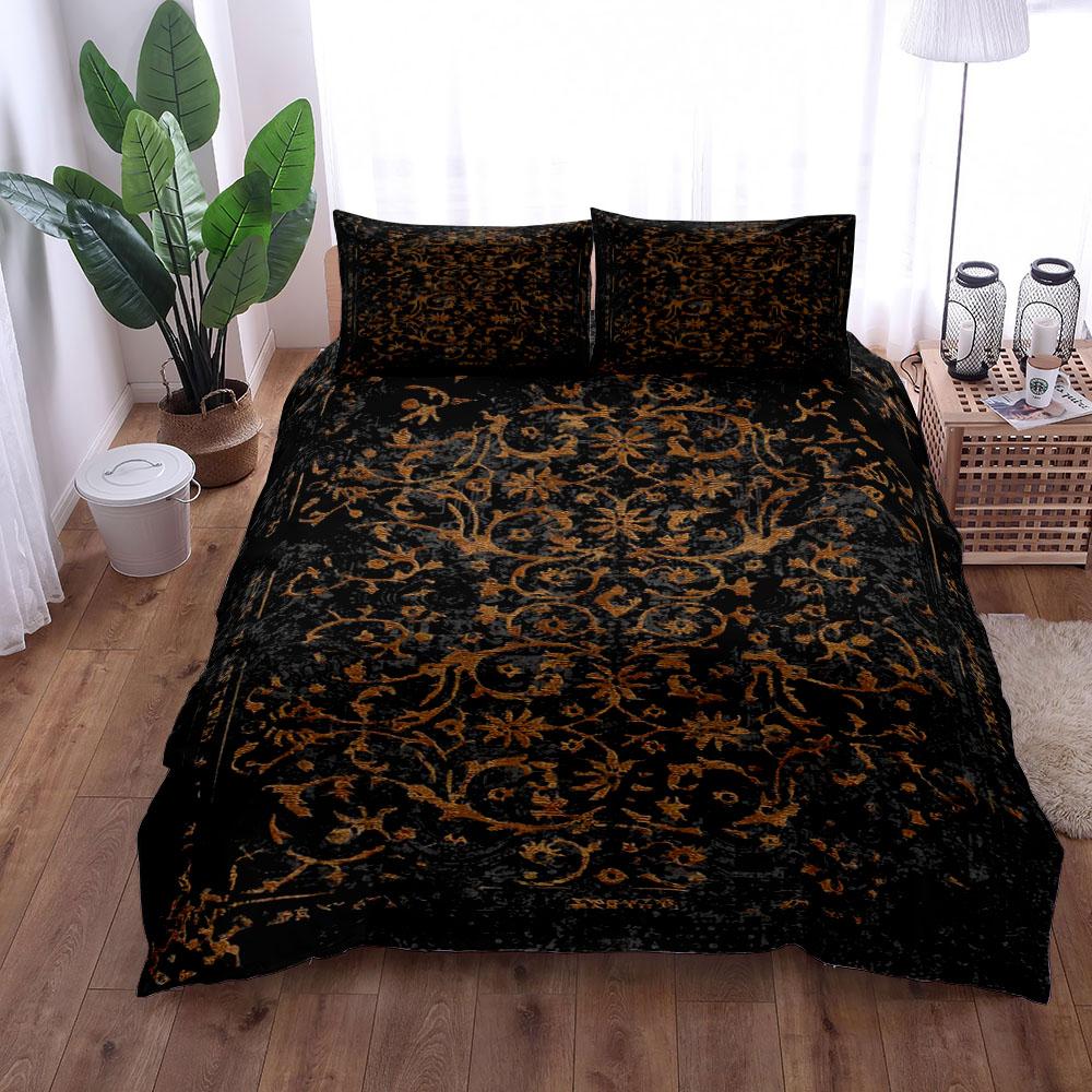 Vintage Rust Persian Duvet Cover Set King Queen Twin Single Bed Linen Set