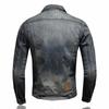 Fashion Slim Men's Lapel Motorcycle Denim Jacket Men's Coat European +H0614