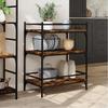 Kitchen Trolley Smoked Oak Finish 65 x 40 x 86.5 cm Engineered Wood