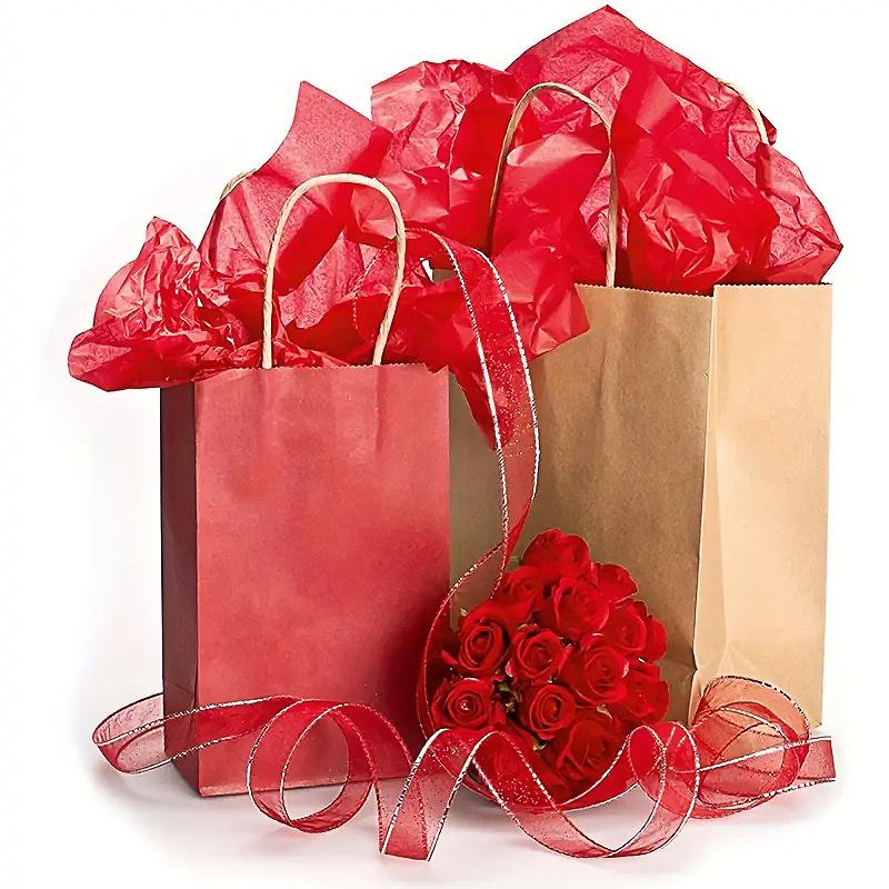 6/12/24PC Tissue Paper Party Decor Gift Packaging Supplies Flower Art Crafts Red Packaging Paper For Gift Wrap Filler 50x75cm