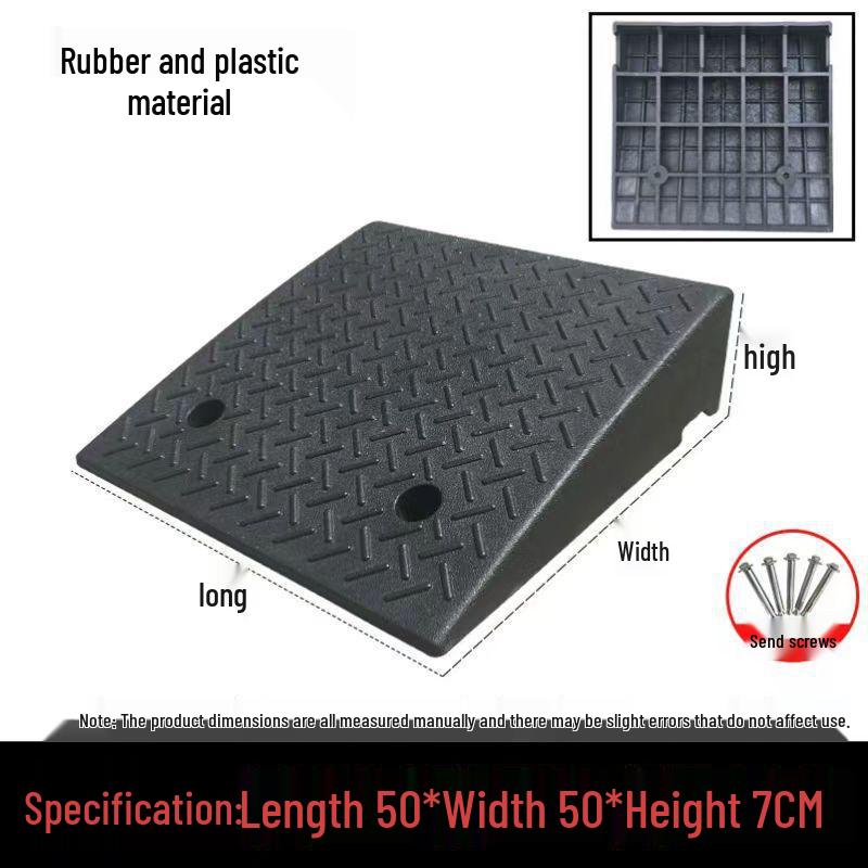 Curb and Threshold Ramp Mat - Rubber Slope for Home or Car Use