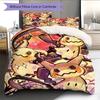 Conjunto de Edredom com Padrão de Anime Capa de Edredom Fronha Decoração de Casa Presente de Aniversário (1 capa de edredom + 2 fronhas, sem enchimento.)
