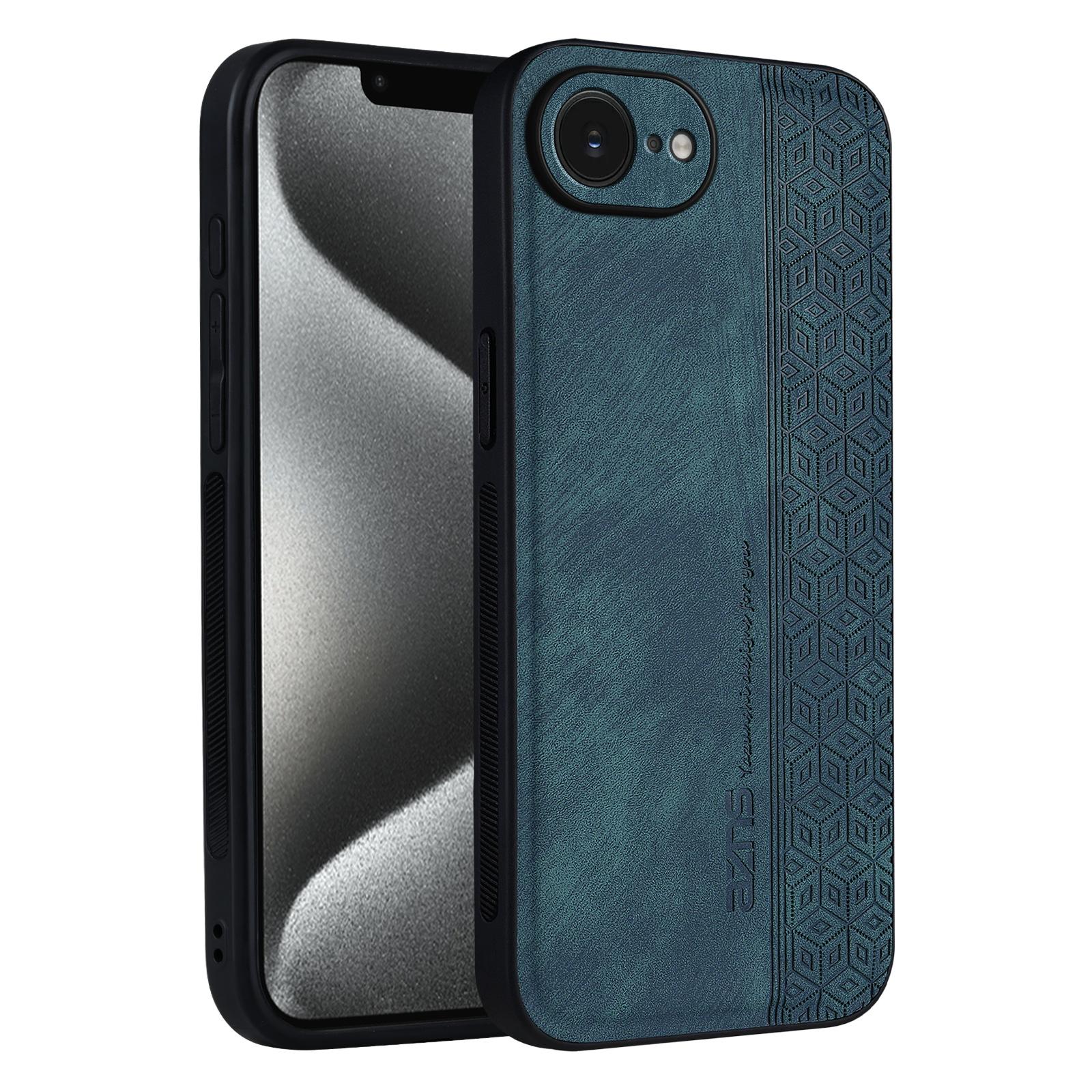 

AZNS For iPhone 16e Case Protective PU Leather Covered TPU Phone Shell Green