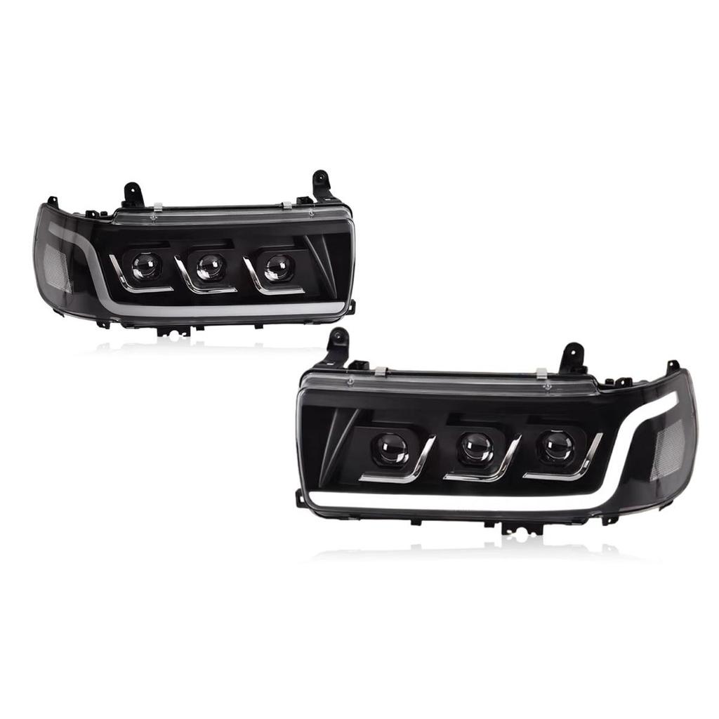 LED Headlight Assembly with Flowing Turn Signals for 90-02 Toyota Land Cruiser LC80