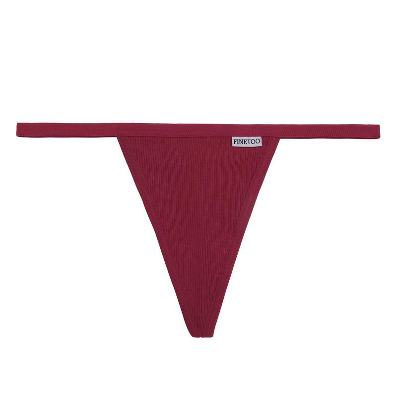 FINETOO Cotton Thongs Women Sexy T-Back Underpants Comfortable G-string Underwear M-XL  Soft Lingerie
