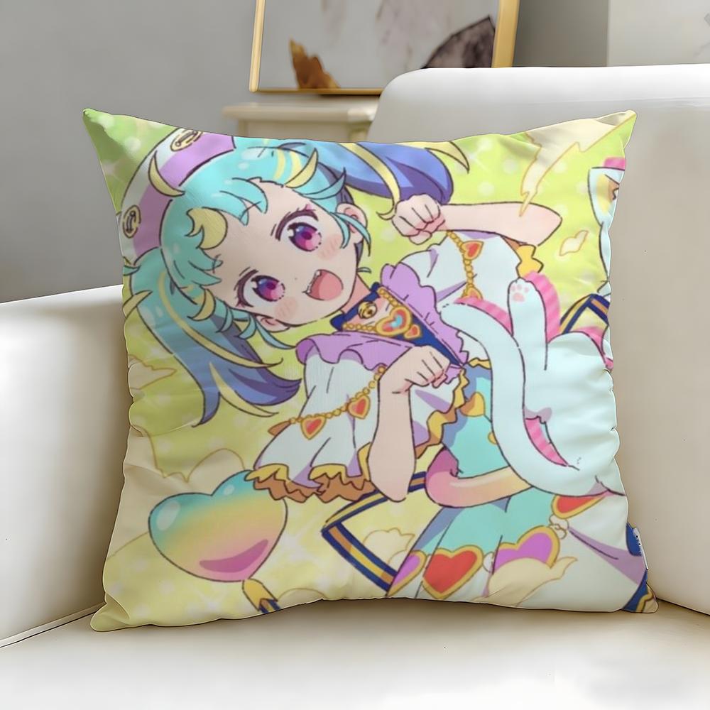 Idol Anime Kiratto Pri Chan Cushion Cover Soft  EasyWash Pillow Case  Versatile for Couch Bed Travel and Office