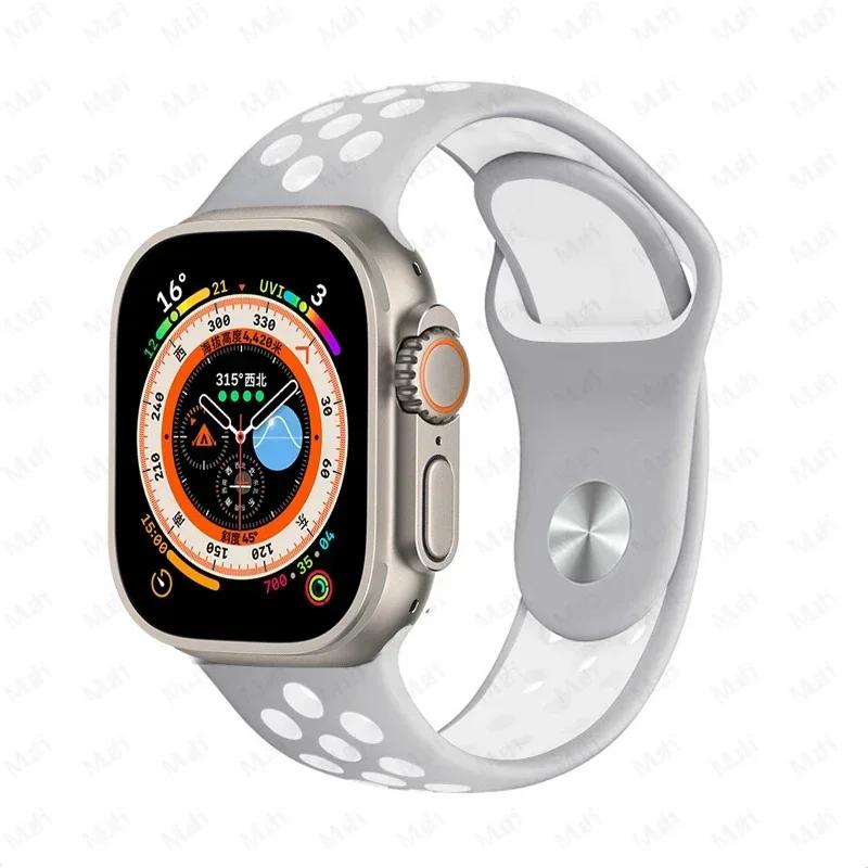 Sportarmbänder für Apple Watch Series 10 42mm 46mm Armband ultra 2 49mm 40mm-44mm 45mm 41mm Silikonarmband iwatch 10 9 8 7 6 SE 5 4 3