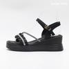 Desire Rose Women Cubic Strap Wedge Heel Sandal 6cm
