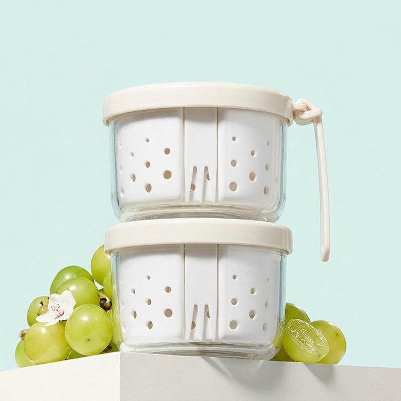Xingyou Fruit Cup Portable Car Out with Fork Box Antibacterial Drainable Food Grade High Value Dust-proof Seal