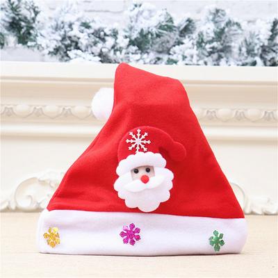 Unisex Cap Funny Elk Adult Kids Santa Claus Hat Christmas Element Plush Ball Hat Santa Claus Hat for Festival