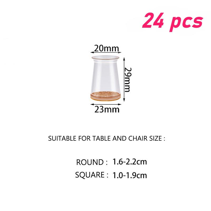 8/24pcs Silicone & Felt Chair Leg Floor Protectors - Anti-Scratch, Noise-Reducing Furniture Sliders for Protecting Hardwood/Tile Floors