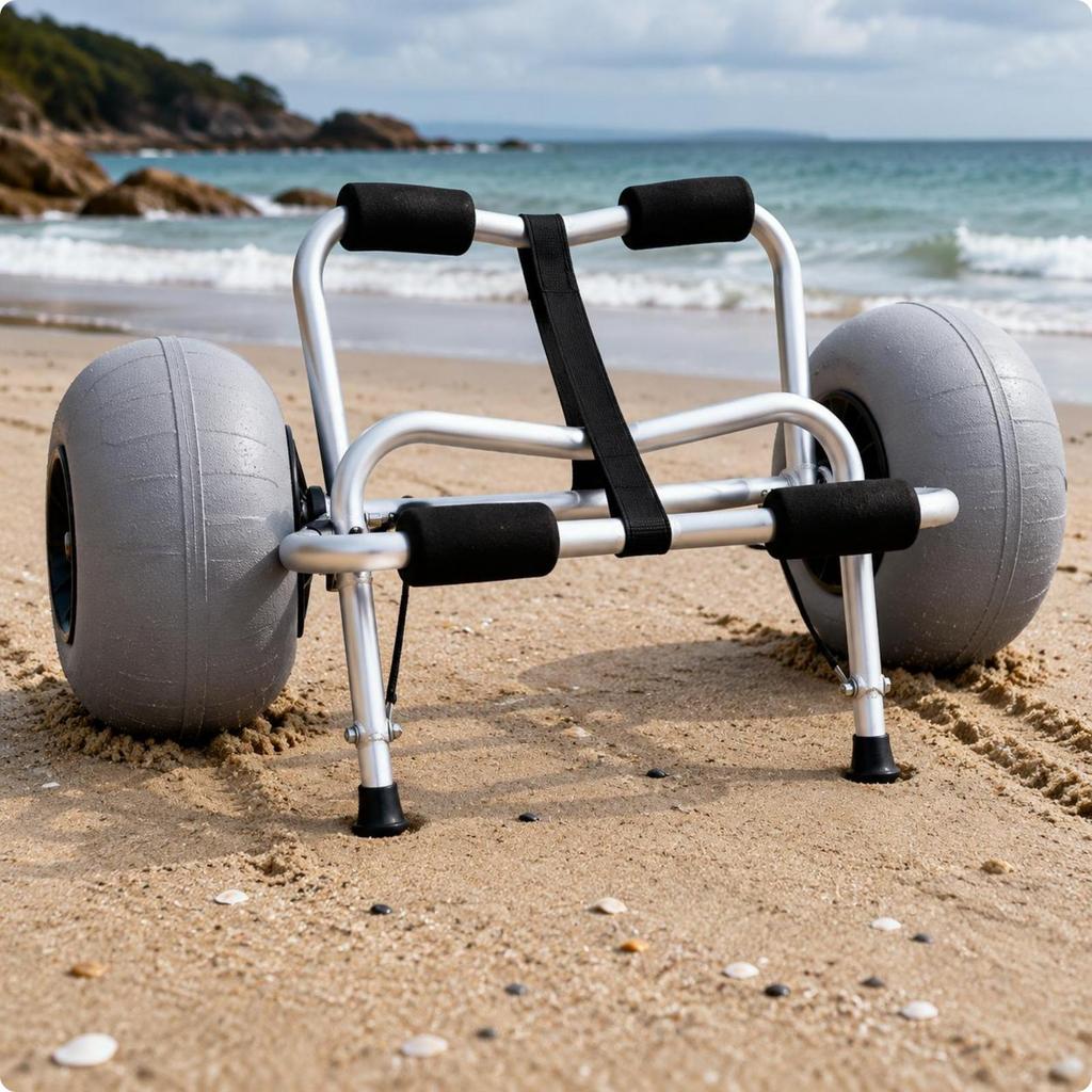 Beach Kayak Trailer Cart Loose Sand Friendly Trolley Portable Paddle Board