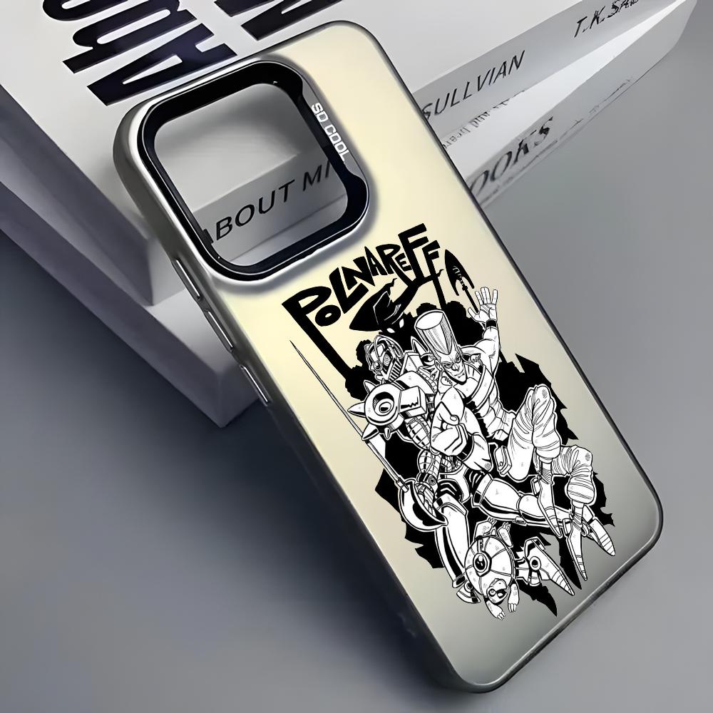 Anime Cool J-Jojos Phone Case For iPhone 16 15 14 13 12 11 Pro Max Grey Black Matte Laser Metallic Aurora Funda