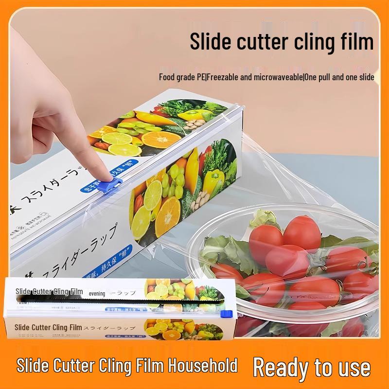 Set Dispenser Pellicola Trasparente: Taglia-film da cucina, per alimenti, rotolo grande, senza strappi
