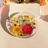 1/4PC 2D Round Colorful Printed Coasters Transparent Artistic Floral Coasters Wedding Birthday Table Decor Mother's Day Gifts