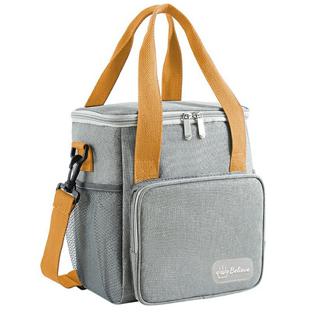 Waterproof Oxford Cloth Insulated Lunch Bag Thermal Food Carrier Crossbody Tote for Work/Picnic