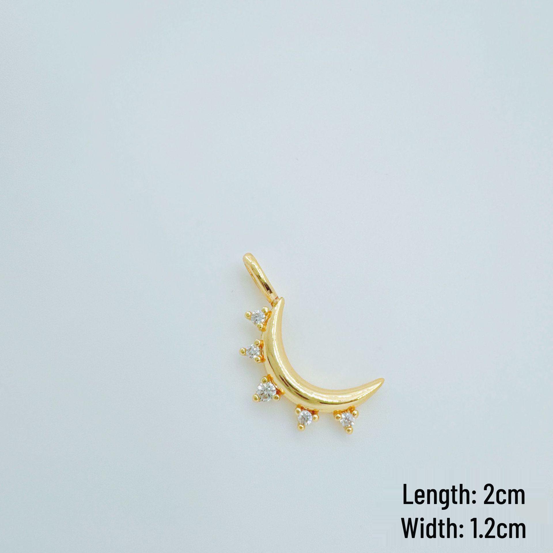 Luxury European Moon Necklace - High-End Design with Gold-Plated Copper Pendant