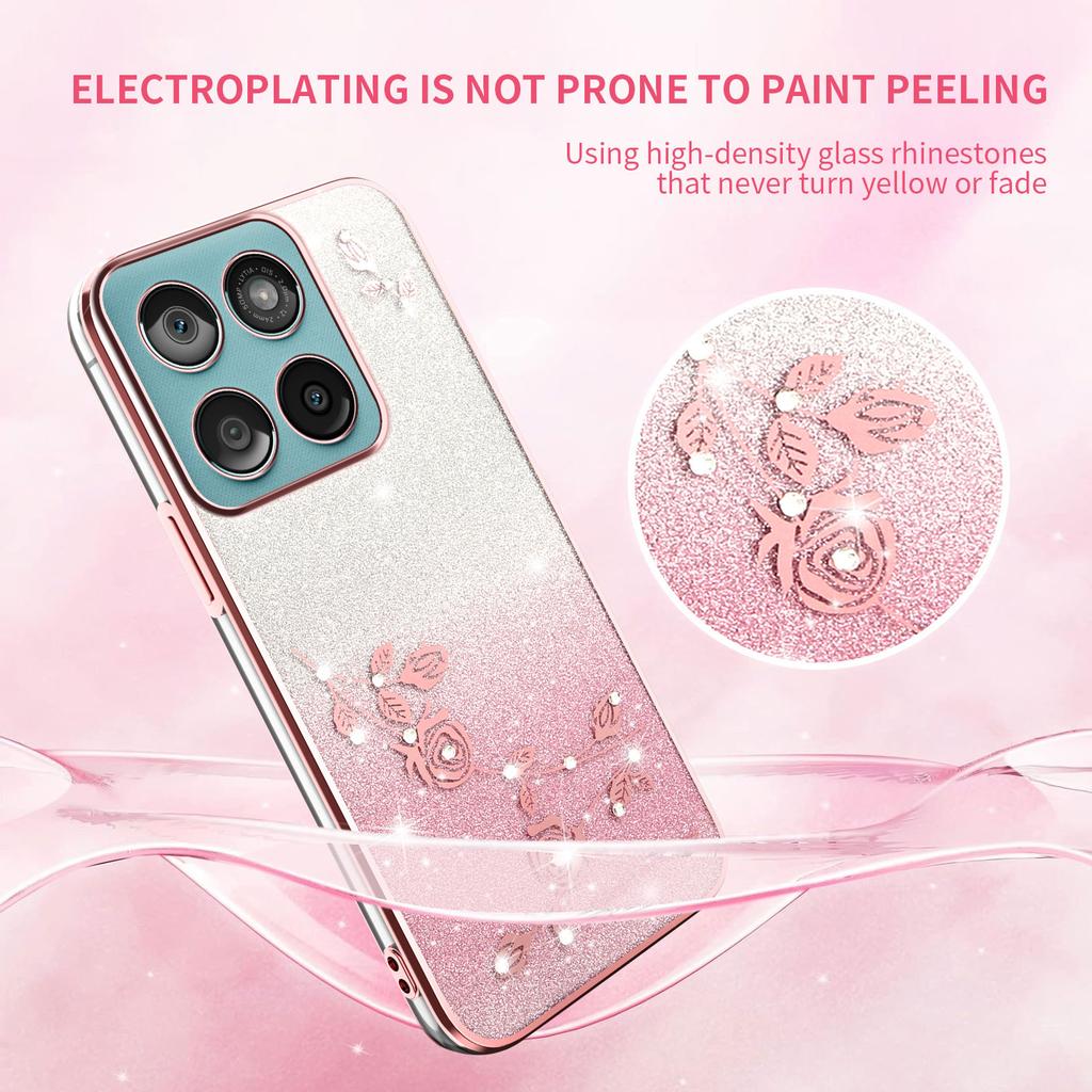 KADEM TPU Pouzdro pro Motorola Edge 60 5G/60s 5G/60 Fusion 5G Květinový design Gradientní kryt na telefon