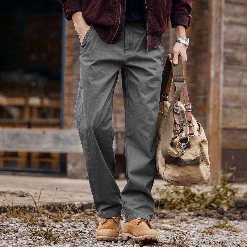 Men's American Retro Loose Straight Work Pants